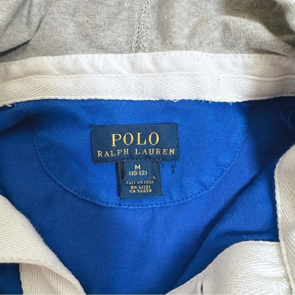Polo Ralph Lauren Big Pony Long Sleeve Hooded Shirt Boys Size M (10-12) - Picture 2 of 8